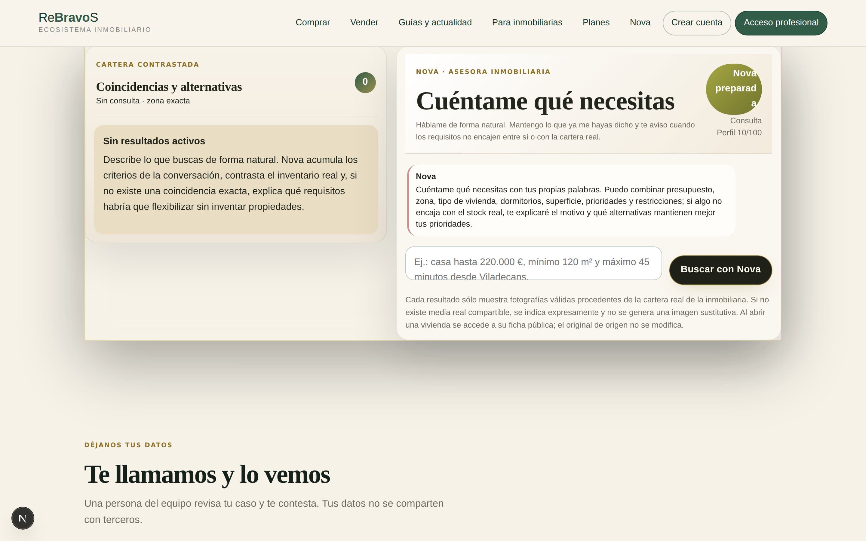 Nova conversando con un visitante para entender qué busca